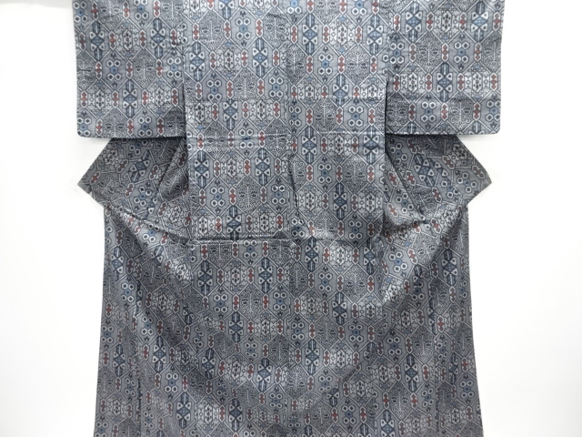 JAPANESE KIMONO / NISHIJIN DENSHO TSUMUGI / ENSEMBLE / WOVEN GEOMETRIC